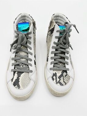P448 Snakeskin High Top Sneakers